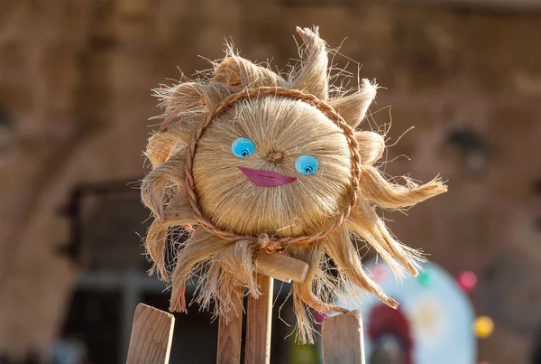 Portrait of a smiling scarecrow — Stock Photo, Image