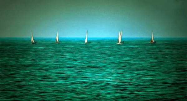 Racing yacht in a sea