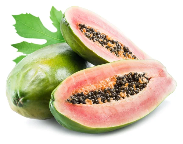 Papaya gyümölcs izolált fehér alapon. — Stock Fotó