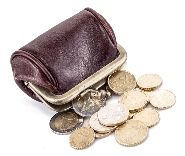 Small leather purse for coins. — Stock Photo, Image