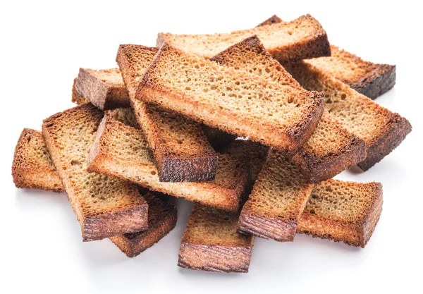 Bread croutons isolated on a white background. — Stock Photo, Image