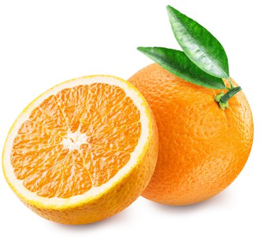 Portakal ve meyve yarısı.