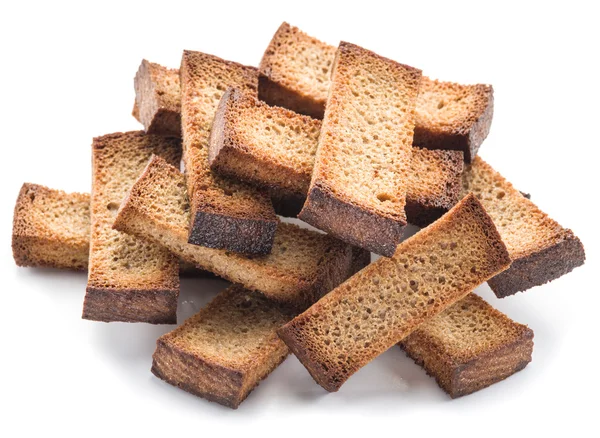 Ekmek kıtır ekmekleri beyaz arkaplanda izole. — Stok fotoğraf