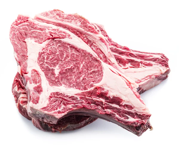 Rib eye steak, a fehér háttér. — Stock Fotó