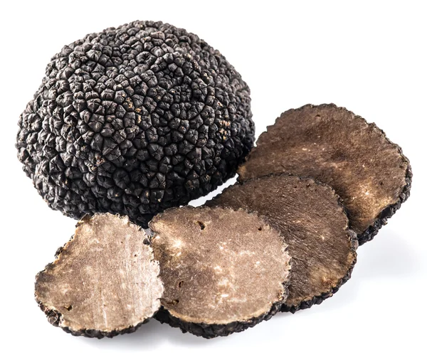 Black truffles isolated on a white background. — Stock Photo, Image