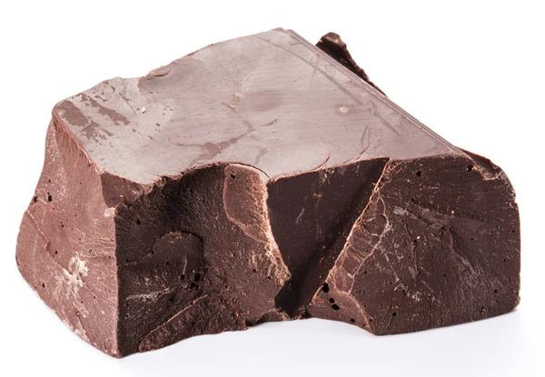 Chocolade blok geïsoleerd op een witte achtergrond. — Stockfoto