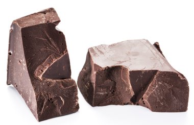 Beyaz bir arka plan üzerinde izole çikolata blok.