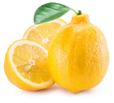  Beyaz arka plan üzerinde olgunlaşmış limon meyve.