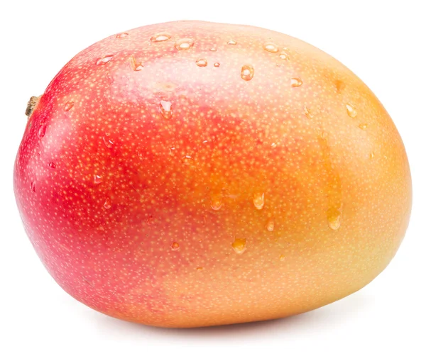 水滴とマンゴー果実。白い背景に分離. — ストック写真