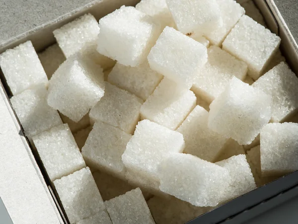 Close up shot of white refinery sugar. — Stock Photo, Image