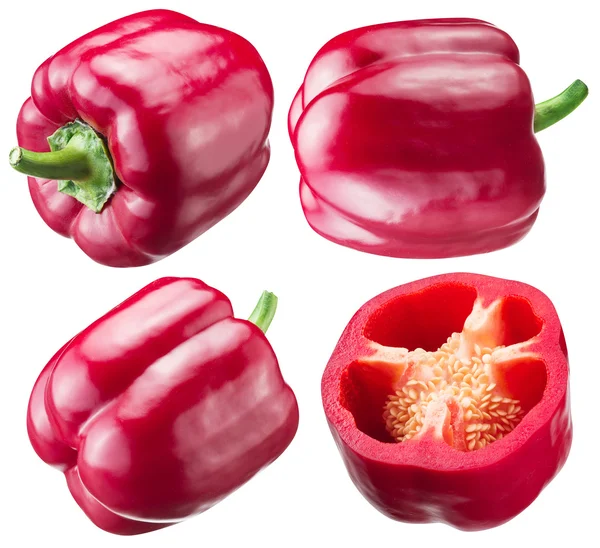 Röd paprika på vit bakgrund. — Stockfoto