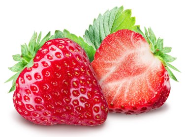 çilek beyaz zemin üzerine.