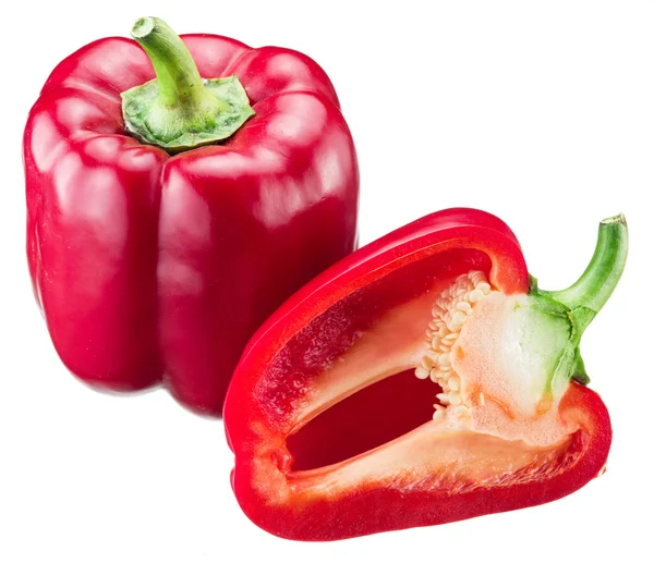 Pimiento rojo aislado sobre fondo blanco. — Foto de Stock