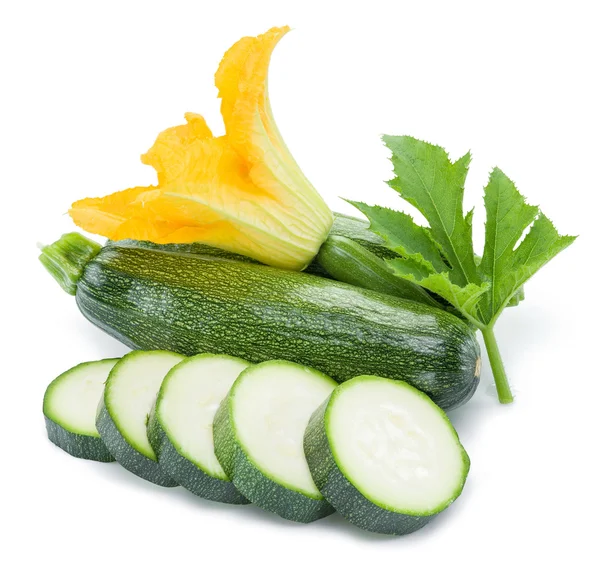 Courgettes sur fond blanc. — Photo