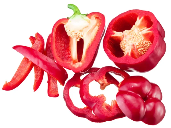 Paprika slices isolated on white background. — Stock Image Paprika slices isolated on white background. Royalty Free Stock Images