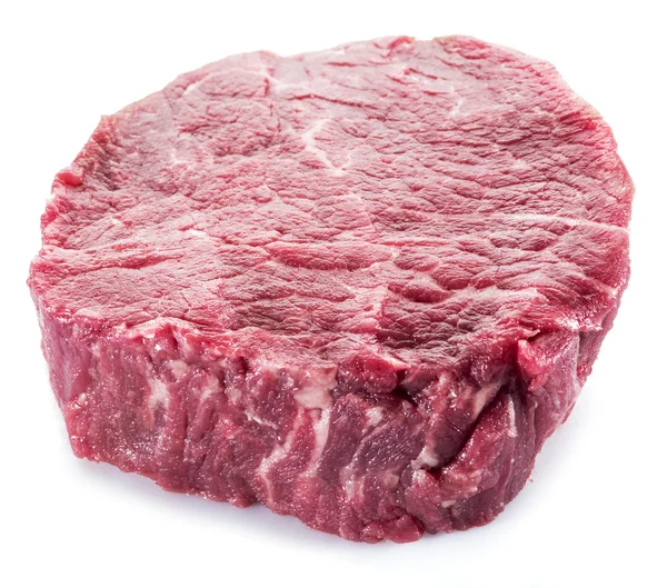 Шматок яловичини тефлоїн ізольований на білому тлі . — стокове фото