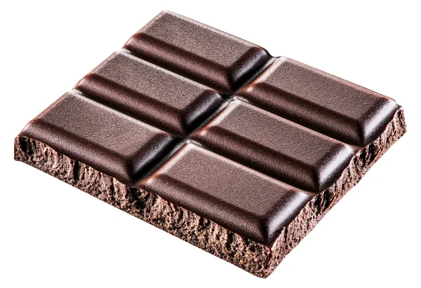 Stukken van de chocoladereep. Bestand bevat uitknippaden. — Stockfoto