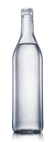 Botella Vodka Ginebra Bebida Alcohólica Refrigerada Sobre Fondo Blanco Ruta —  Fotos de Stock