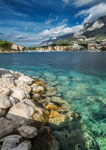 Hermoso Paisaje Costero Croacia Costa Mar Transparente Cielo Brillante Croacia — Foto de Stock