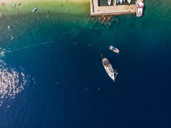 Bali Plage Ligne Côte Île Cres Croatie Adriatique Septembre 2019 — Photo