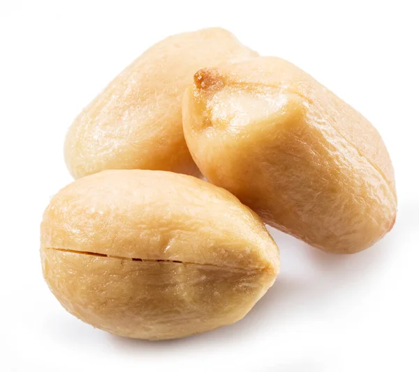 Geschälte Erdnüsse Oder Goobers Isoliert Auf Weißem Hintergrund Nahaufnahme — Stockfoto