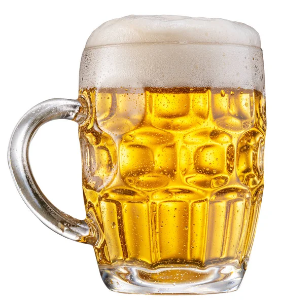 Taza Cerveza Lager Pálida Con Una Gran Cabeza Espuma Cerveza — Foto de Stock