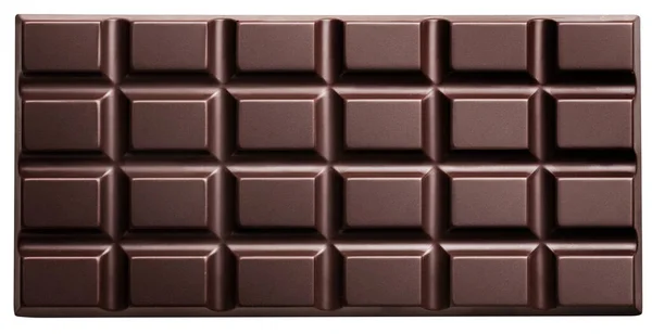 Donkere Chocoladereep Geïsoleerd Bovenaanzicht Bestand Bevat Clipping Pad — Stockfoto