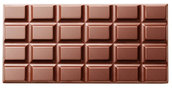 Milk Chocolate Bar Isolated Top View File Contains Clipping Path — Stock Photo, Image