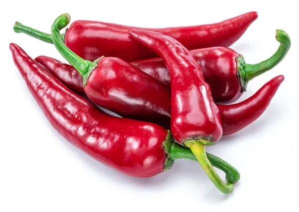 Fresh Red Chilli Peppers Isolated White Background — Stock Photo, Image