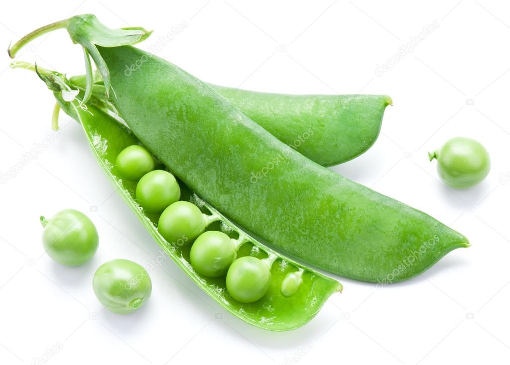 Fresh peas are contained within a pod.