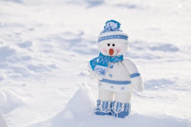 kar burnuna havuç ile küçük kardan adam.