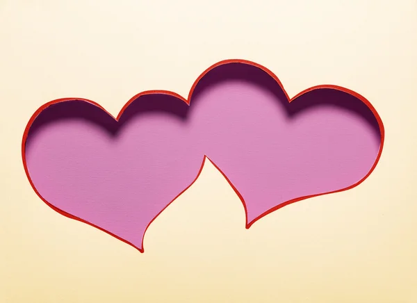 Two hearts cutout in paper. — Stock Photo, Image
