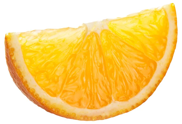 Rebanada naranja sobre fondo blanco . — Foto de Stock