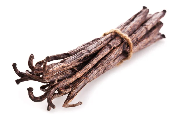 Bunch of vanilla sticks on white background. — Stock Photo, Image