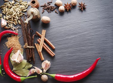 Süper tablo farklı baharatlar.