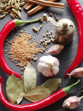 Süper tablo farklı baharatlar.