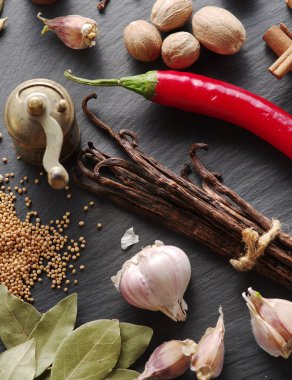 Süper tablo farklı baharatlar.