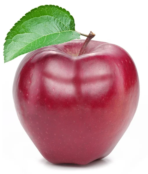 Manzana roja sobre un fondo blanco. — Foto de Stock