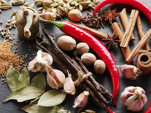 Süper tablo farklı baharatlar.