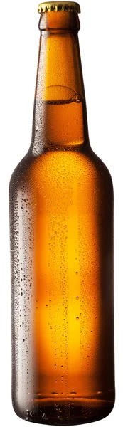 Üveg sör fehér háttér. — Stock Fotó