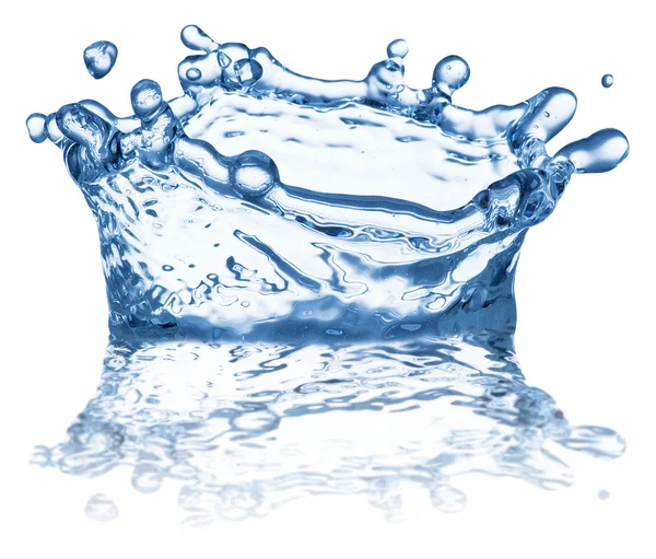 Splash of water in the shape of crown. Clipping paths. — Stock Photo, Image