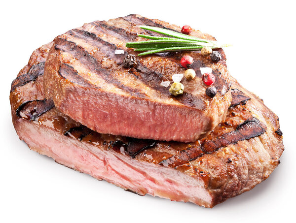Beef steak with spices. File contains clipping paths.