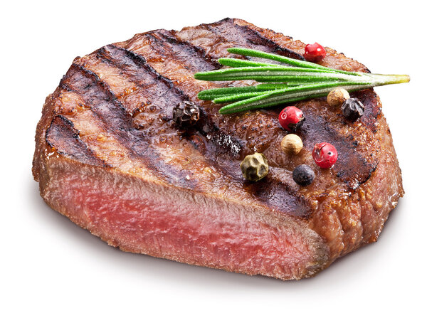 Beef steak with spices. File contains clipping paths.