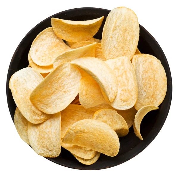 Potato chips in de kom. — Stockfoto