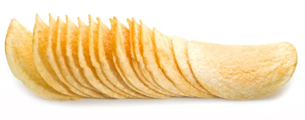 Potato chips isolated white background. — Stock Photo, Image