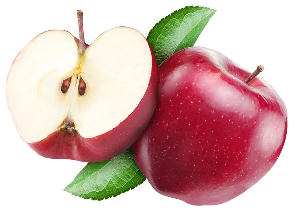 Roter Apfel auf weißem Hintergrund. — Stockfoto