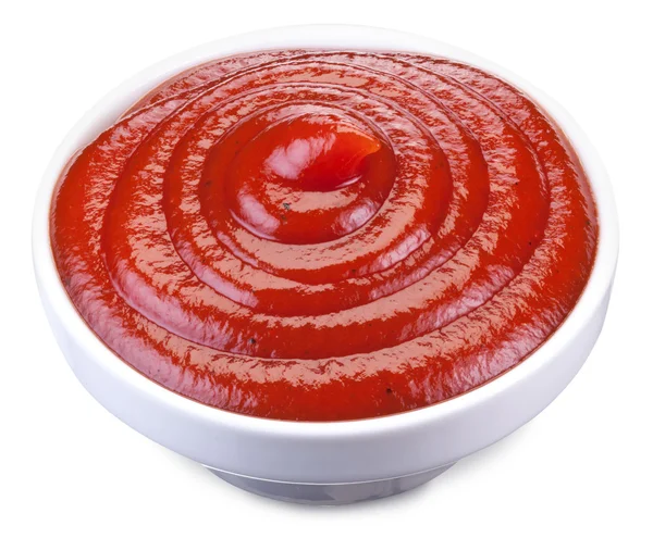 Kečup v malé misce. — Stock fotografie