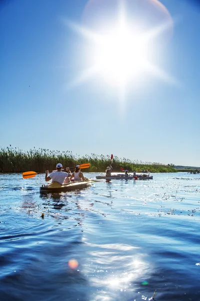 Rafting op de rivier de Vorskla. — Stockfoto