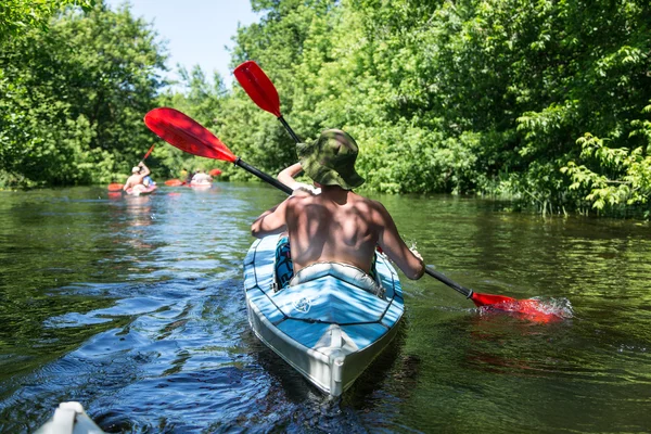 Rafting na rzece Worskła. — Zdjęcie stockowe