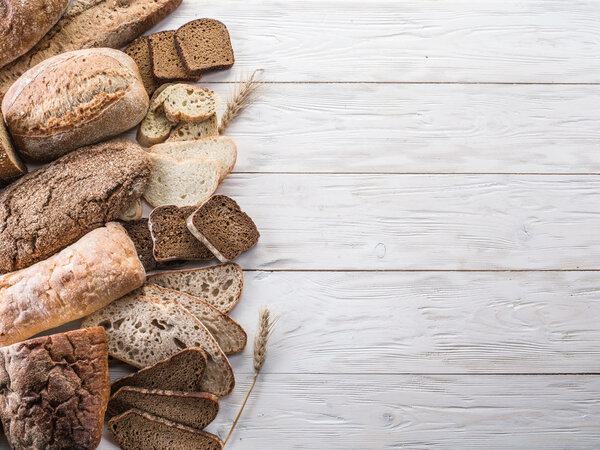 Different types of bread.